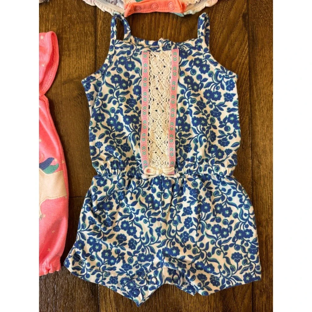 Carters Baby Girl Clothes Lot 3 Months Rompers Outfits Summer Bundle Unicorn Dot